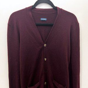 J Crew Cashmere Cardigan - Men's XL Burgundy